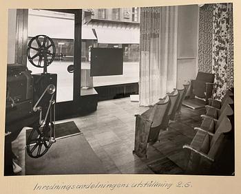 Bertil Brisborg, & Olle Elmgren, väggarmatur, specialbeställd till biograf Forellen i Luleå, Nordiska Kompaniet, ca 1951.