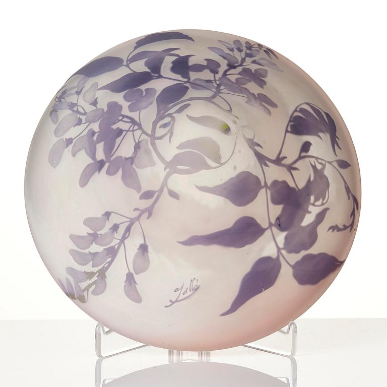 Emile Gallé, bordslampa, överfångsglas, Nancy, Frankrike, Art Nouveau, efter 1904.