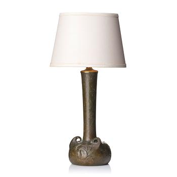 Emy Wahlström, bordslampa, Hugo Elmquist, brons, Stockholm, jugend.