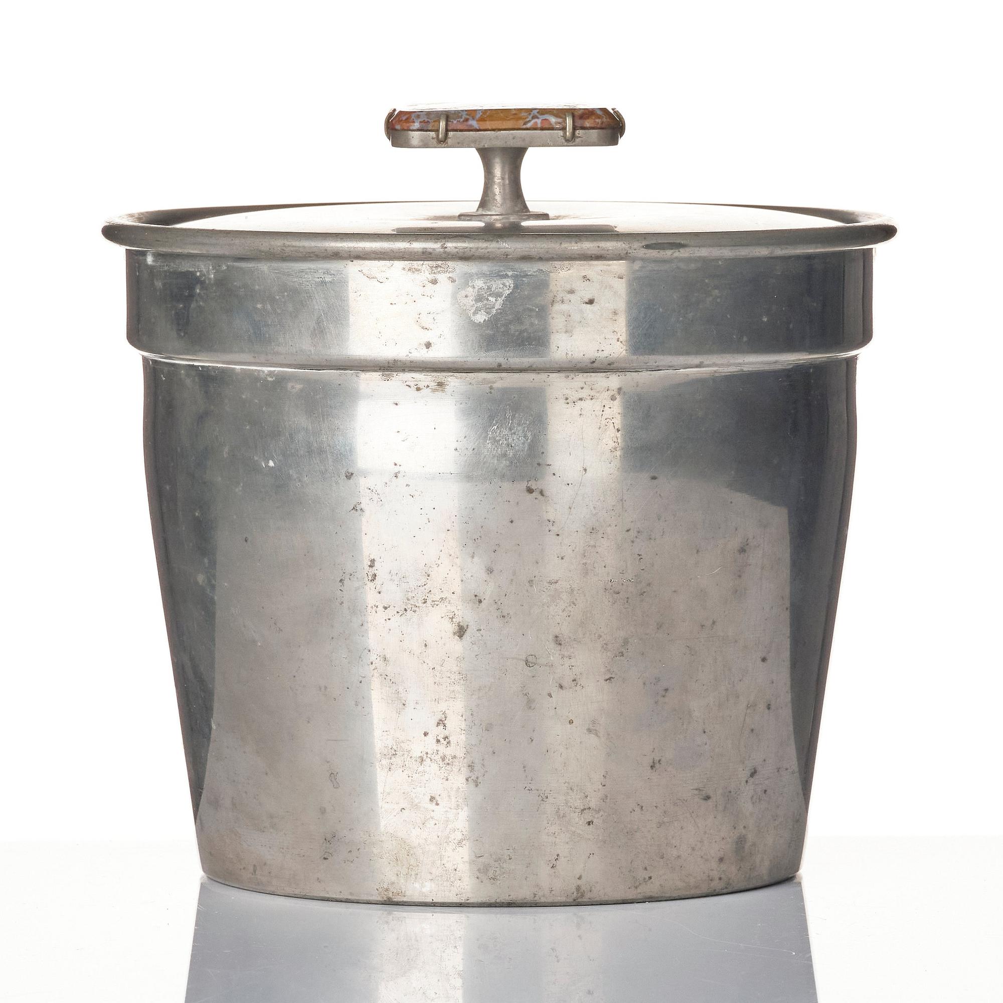Estrid Ericson, a pewter ice bucket model "A 2664", Firma Svenskt Tenn, Stockholm 1955.