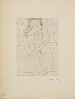 882. Pablo Picasso, "Vieux sculpteur au travail I" ur: "La Suite Vollard".