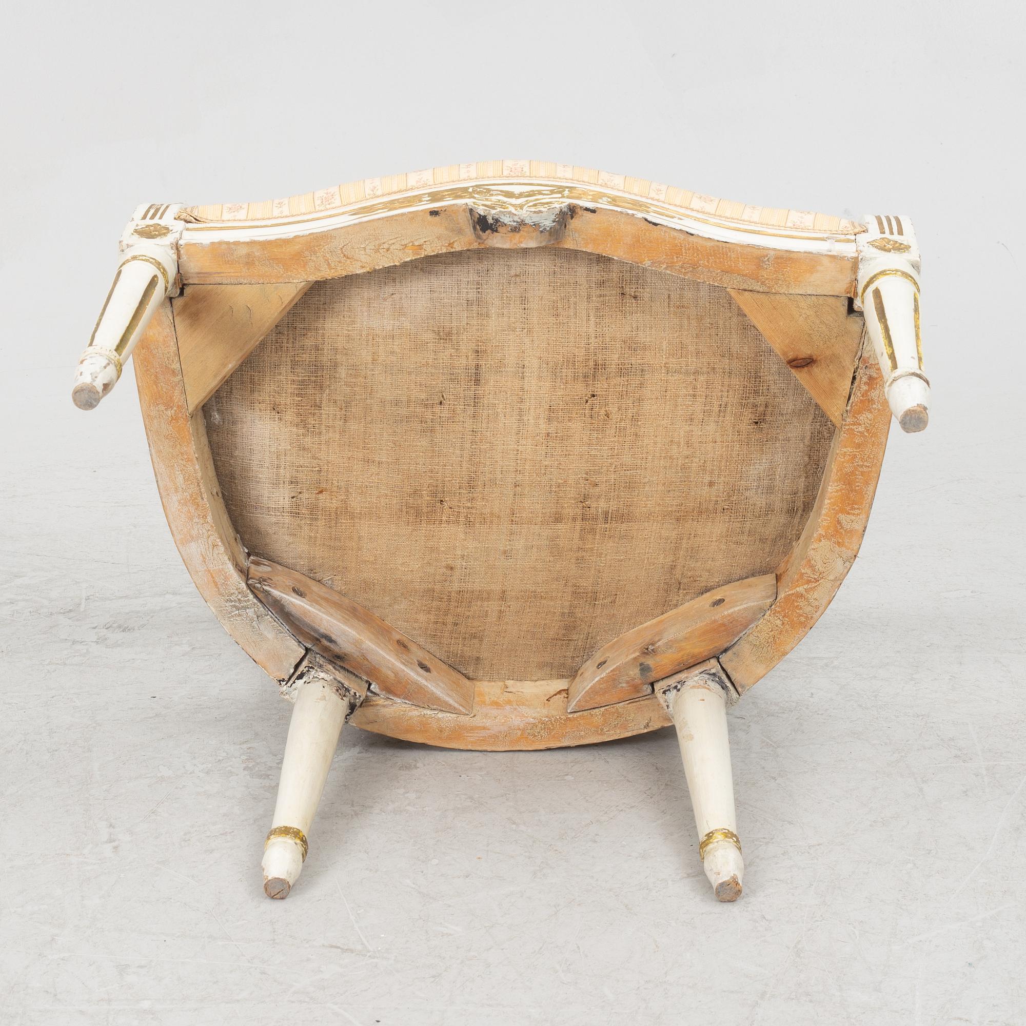 A Gustavian armchair, second half of the 18th century.