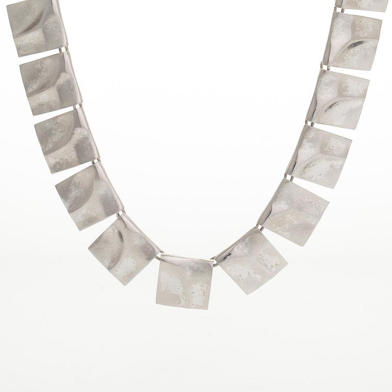 Björn Weckström, a sterling silver necklace 'Galactic peaks' for Lapponia 1995.