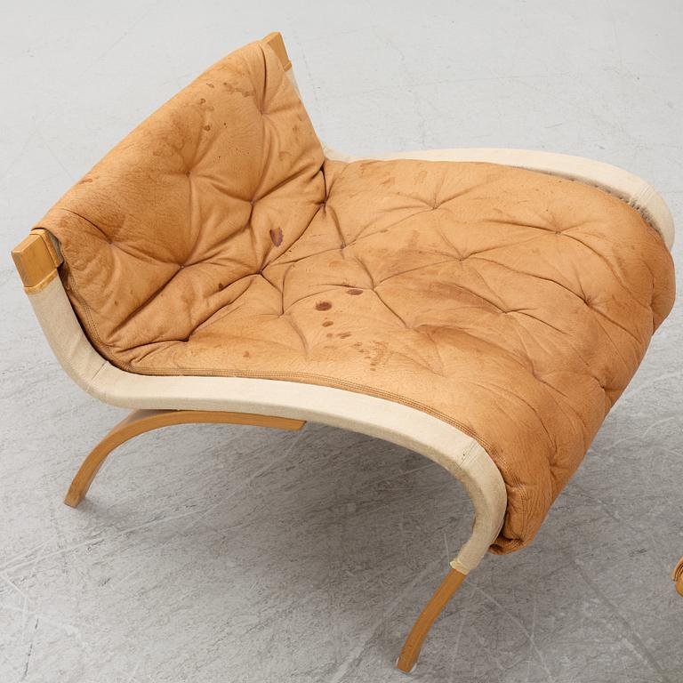 Bruno Mathsson, a 'Pernilla' easy chair with footstool, Dux.