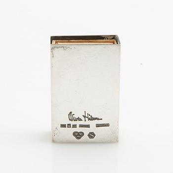 Wiwen Nilsson, Fodral av sterlingsilver till tändsticksask, Lund 1959.