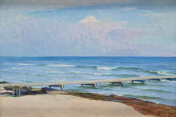 649. Oscar Björck, Strandbrygga i Skagen.