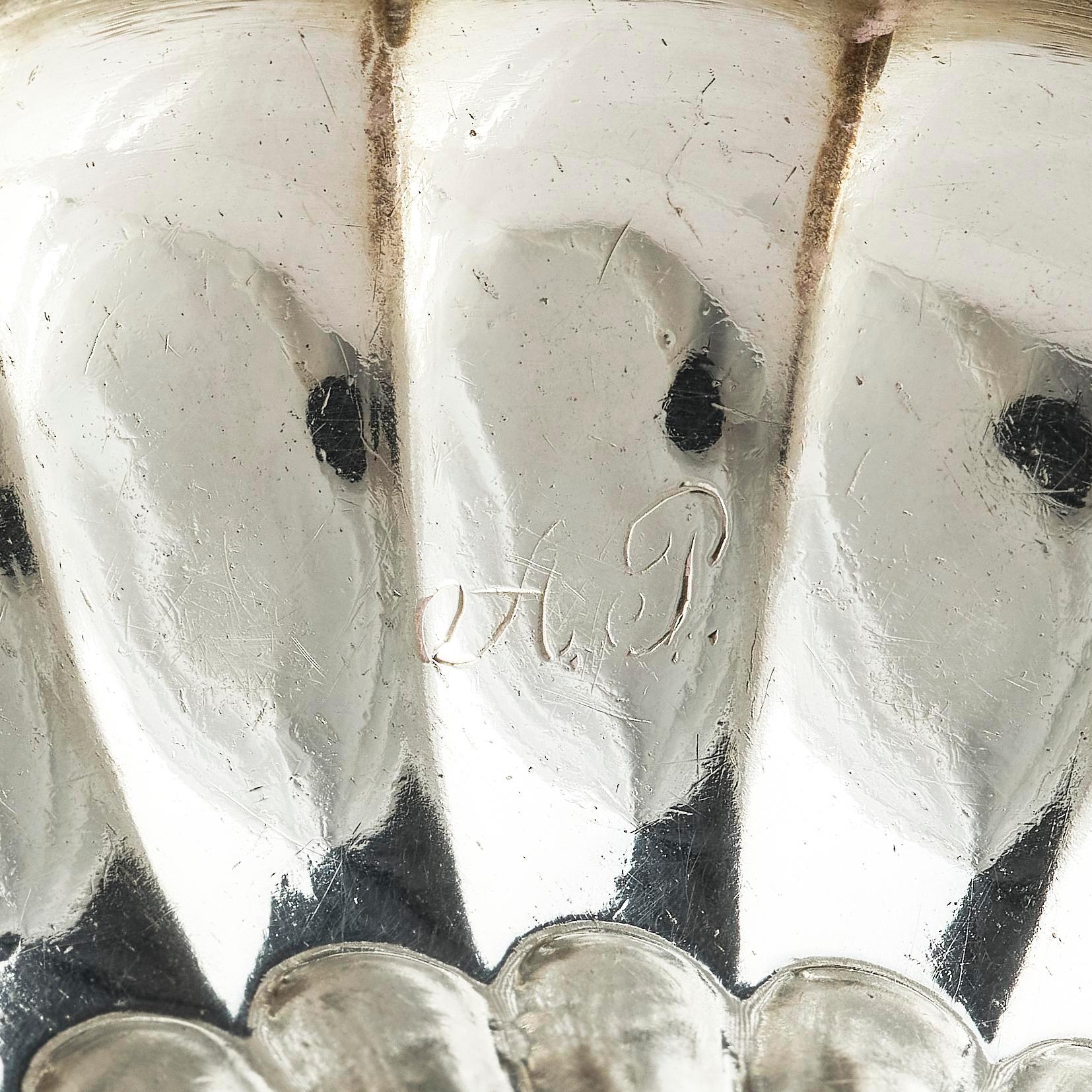 A pair of Swedish 19th century silver chamber-candlesticks, marks of Adolf Zethelius, Stockholm 1831.