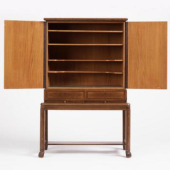 Otto Schulz, a Swedish Modern oak and faux leather bar cabinet, Boet, Gothenburg, 1948.