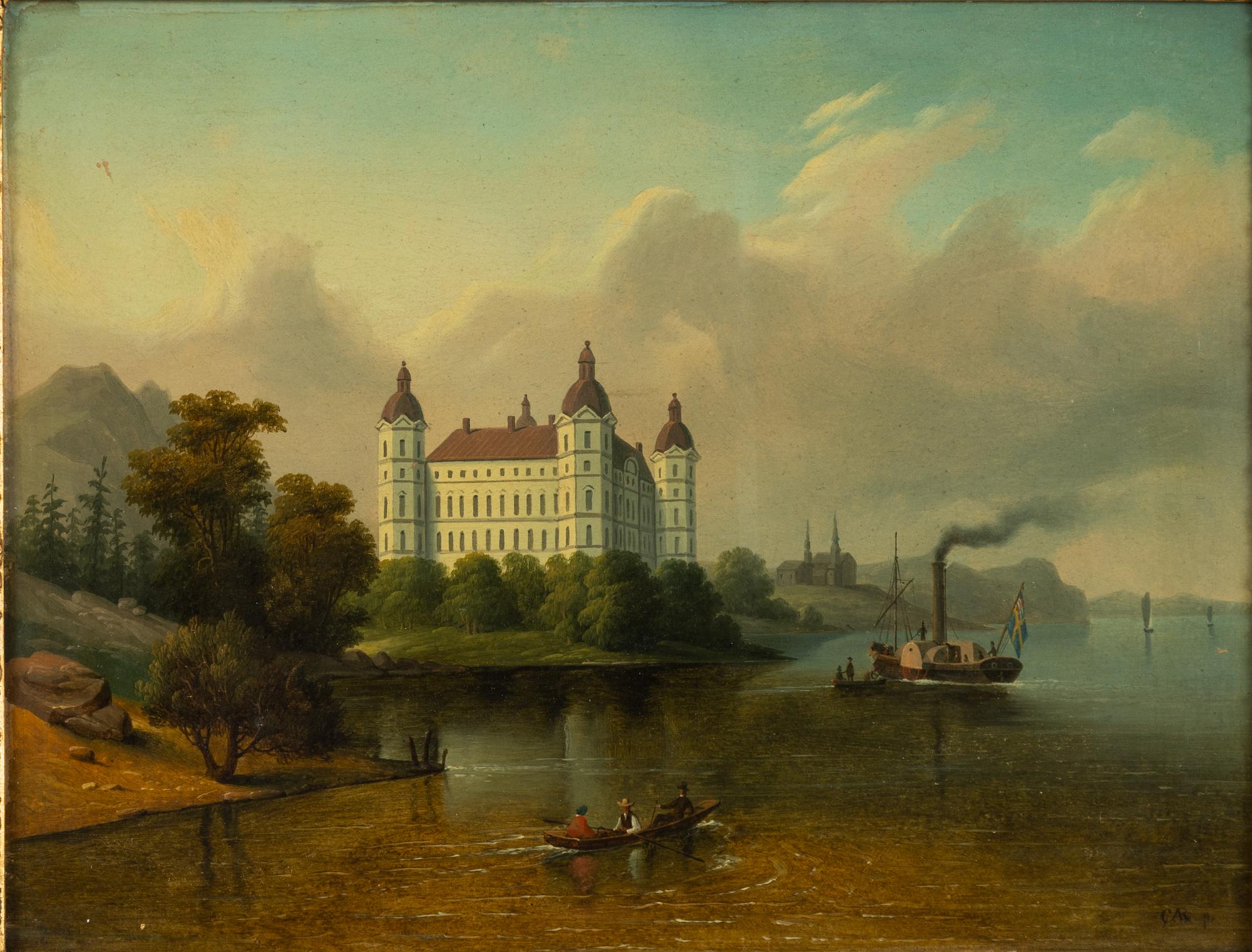 Carl Abraham Rothstén, Figurer och båtar på Skofjärden i Mälaren vid Skoklosters slott.