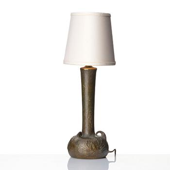 Emy Wahlström, bordslampa, Hugo Elmquist, brons, Stockholm, jugend.