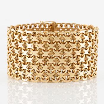 Armband 18K guld, X-länk med stav.