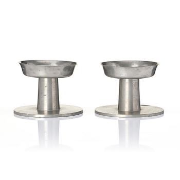 Björn Trägårdh, a pair of pewter candlesticks, Firma Svenskt Tenn, Stockholm, 1930.