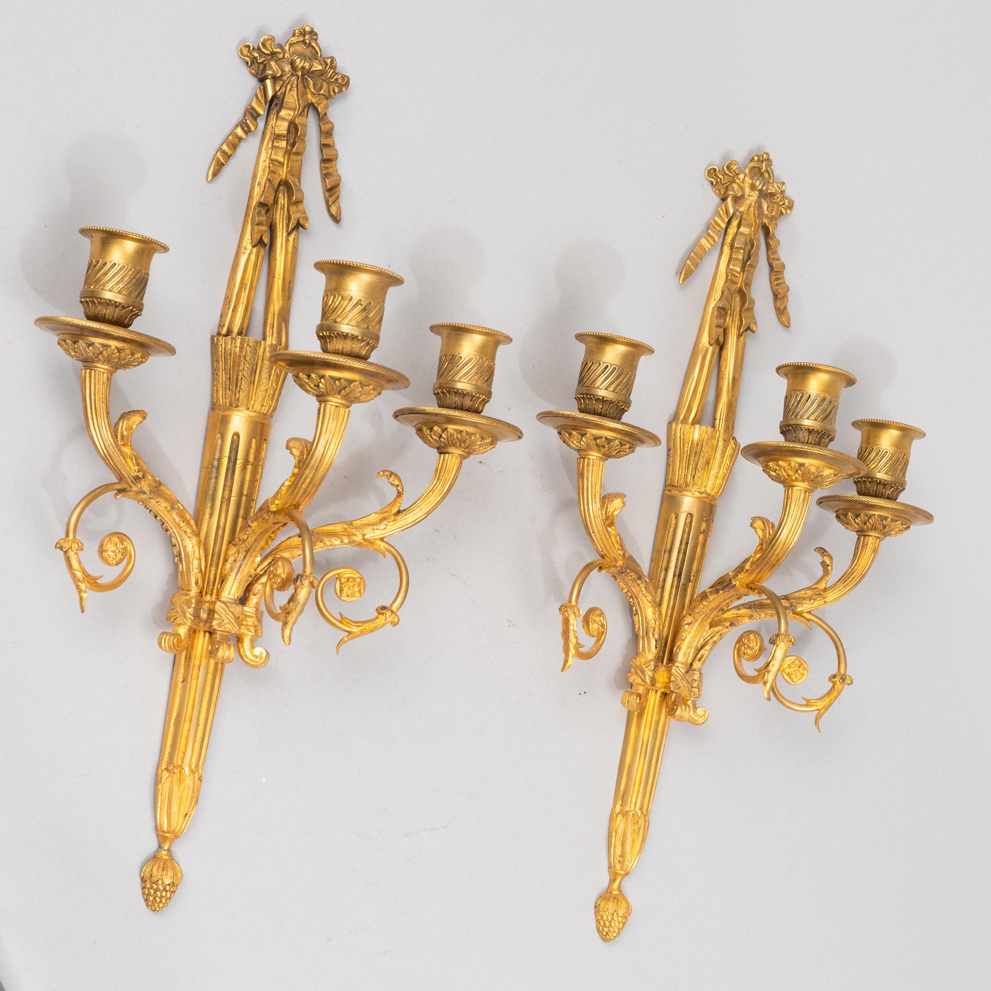 Appliquer, ett par, Louis XVI-stil, 1800-talets slut.