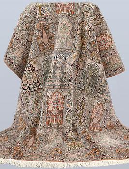 A silk carpet, Kashmir, approx. 305 x 220 cm.