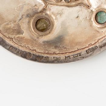 Lars Arby, ett armband, sterlingsilver med gröna stenar, Göteborg 1967.