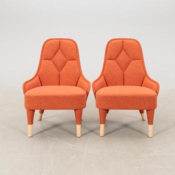 Fredrik Färg & Emma Blanche armchairs a pair of "Emma" contemporary.
