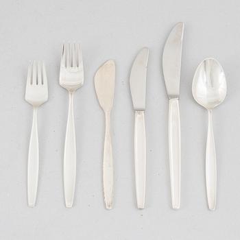 Tias Eckhoff, bestickuppsättning, 32 delar, sterlingsilver, "Cypress", Georg Jensen, Danmark.