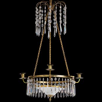 100. A Gustavian four-light chandelier, late 18th century.
