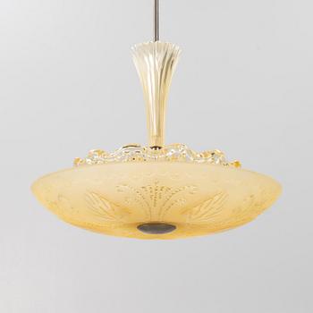 Ceiling lamp, Orrefors, 1940s/50s.