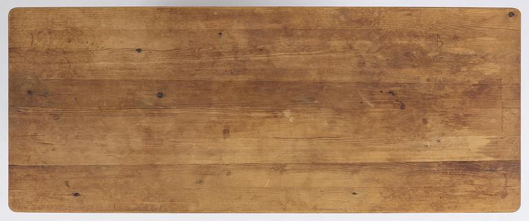 Axel Einar Hjorth, a stained pine "Värmdö" table, Nordiska Kompaniet, Sweden, 1930s.
