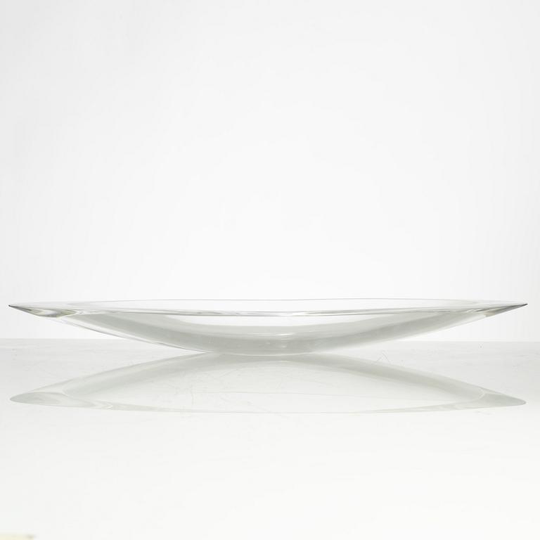 Aimo Okkolin, a glass dish, Riihimäen lasi Oy, Finland 1950s.