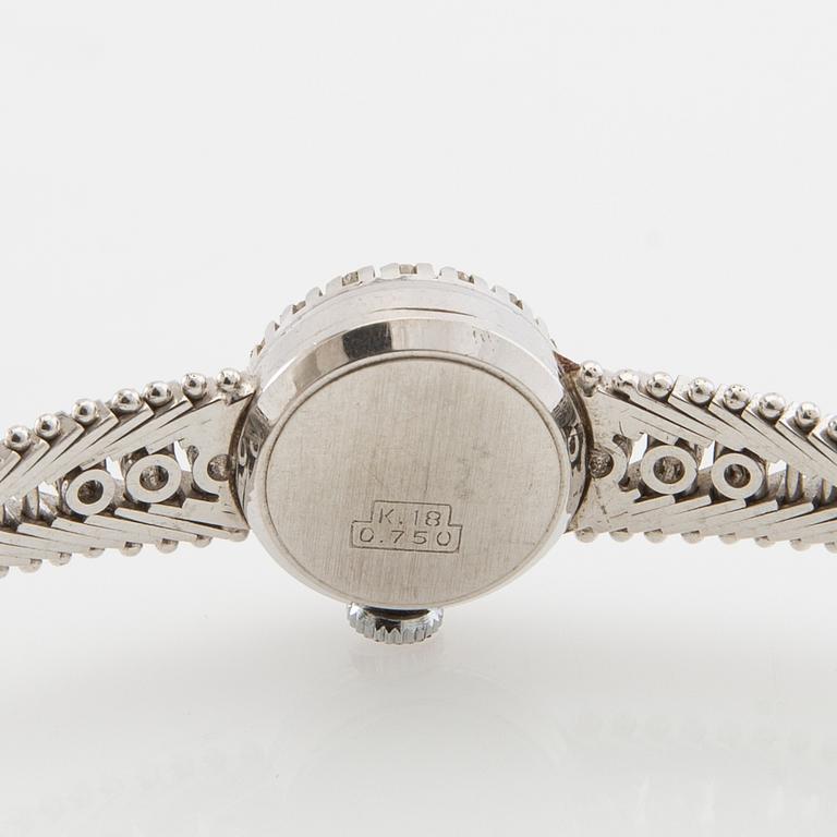 Progress Wristwatch 18K white gold with round single-cut diamonds.